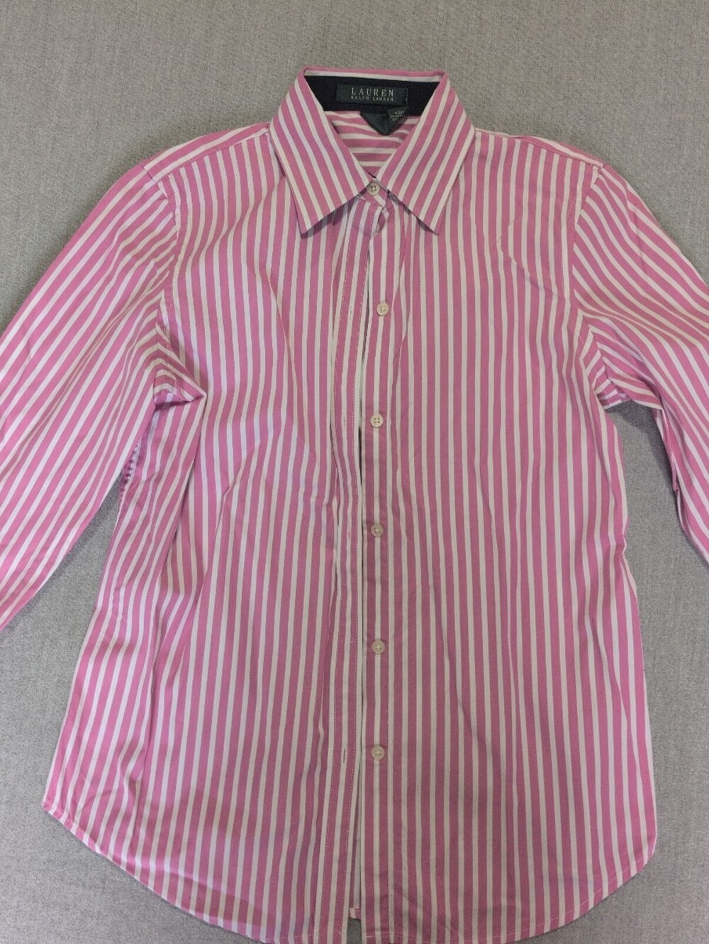 Lauren Ralph Lauren pink striped button front shirt size XS